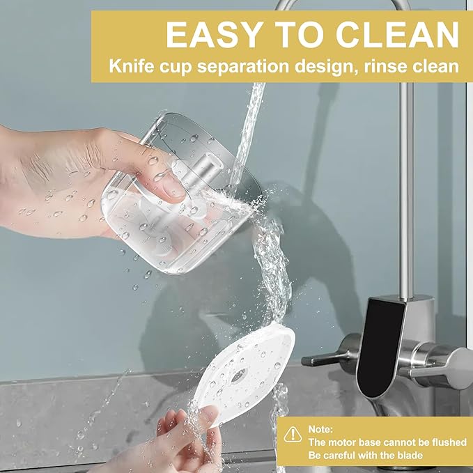 350ML Electric Garlic Chopper, Portable Mini Food Processor, USB Garlic Mincer Masher with 6 Stainless Steel Blade, Rechargeable Vegetable Chopper for Ginger, Chili, Meat, Spices