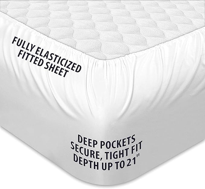 COONP Full Mattress Topper, Extra Thick Pillowtop, Cooling Plush Mattress Pad Cover Cotton Top Bed Topper Protector with 8-21 Inch Deep Pocket