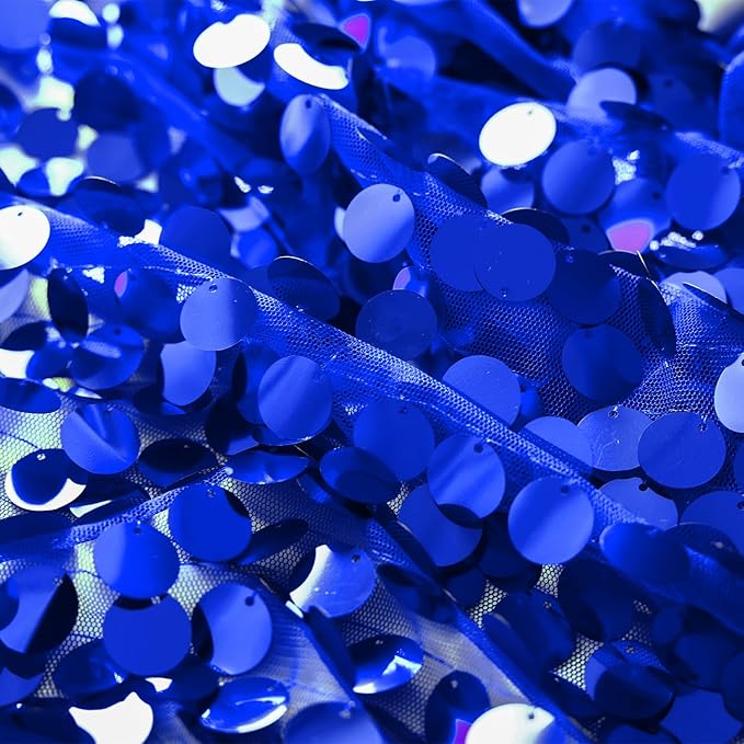 12 x 108 Inch Royal Blue Sequin Table Runner Glitter Rectangle Big Sequin Table Runner for Wedding Party Birthday Christmas Halloween Decoration (1 Pack)