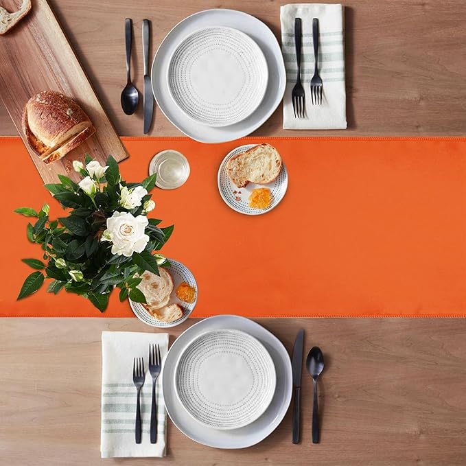 20 Pack Satin Table Runner 12 X 108 Inch Silk Table Runner for Party,Wedding, Birthday, Banquets,Decoration(Orange)