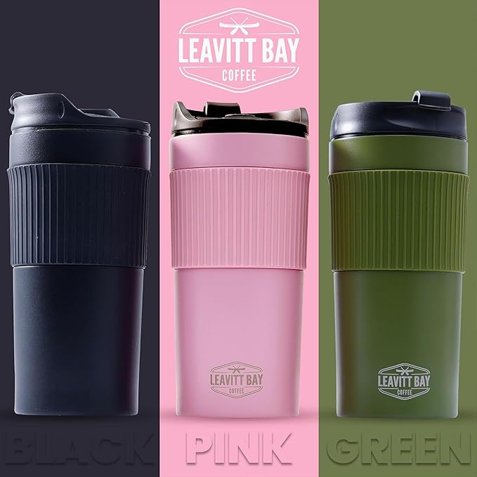 Portable French Press Travel Mug – Insulated Stainless Steel French Press Mug for Hot or Cold Brew – Durable Travel Coffee Maker – On-the-Go Tea & Coffee Maker (Pink)