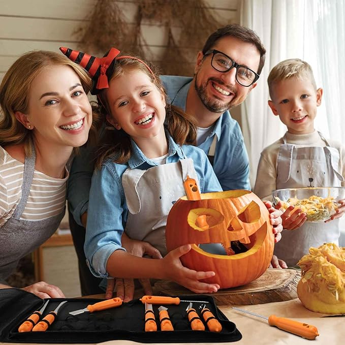 imarku Pumpkin Carving Kit, 36PCS Pumpkin Carving Tools, Professional Pumpkin Carving Knife Set with Stencils & Bag for Beginners, Sharp Pumpkin Carving Gift for Halloween Decoration Jack-O-Lanterns