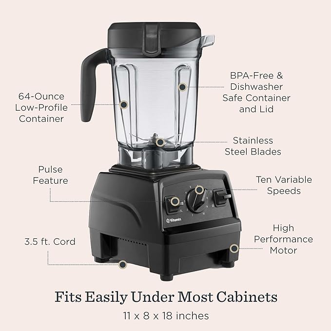 Vitamix Explorian Blender, Professional-Grade, 64 oz. Low-Profile Container, Red (Renewed Premium)
