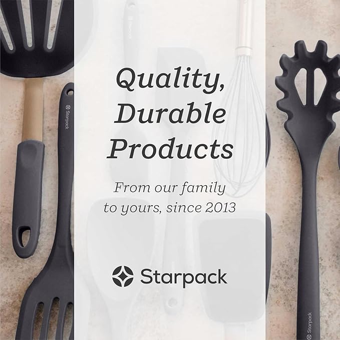 Starpack 'The All Rounder' Premium Silicone Spoonula - Upto 600F Heat Resistant Non Stick Grey 10" Silicone Spoonula Spatula for Cooking - LFGB Grade, Dishwasher Safe Kitchen Spoon Spatulas