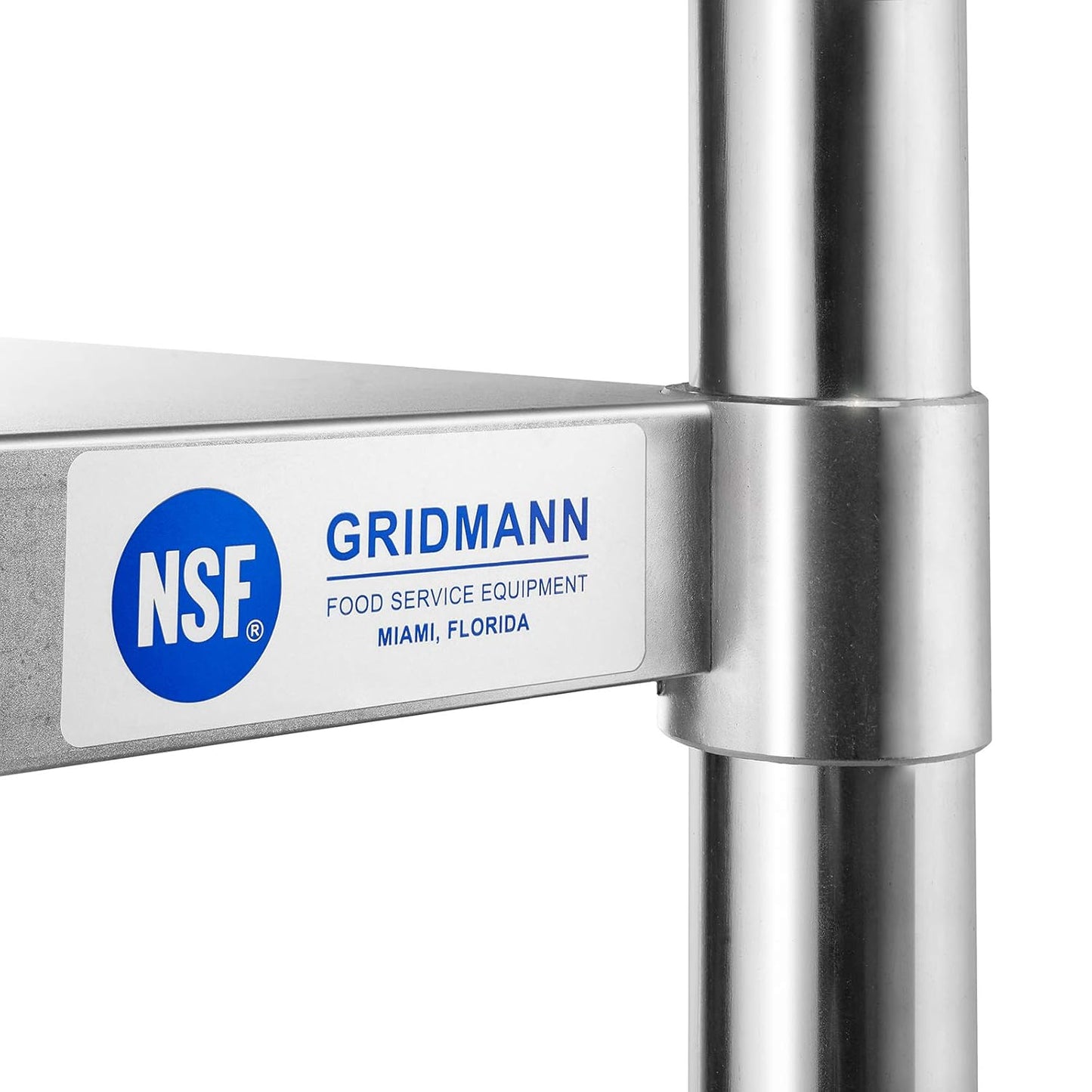 GRIDMANN Stainless Steel Kitchen Prep Table 30 x 24 Inches with Backsplash & Under Shelf, NSF Commercial Work Table for Restaurant and Home