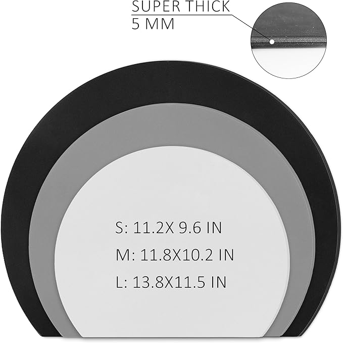 Fotouzy Silicone Cutting Boards for Kitchen Set of 3, Scratch-Free Flexible Cutting Board, Thick Rubber Cutting Board Mat, Nonslip TPU Cutting Mats, BPA Free, Dishwasher Safe, Multi Sizes