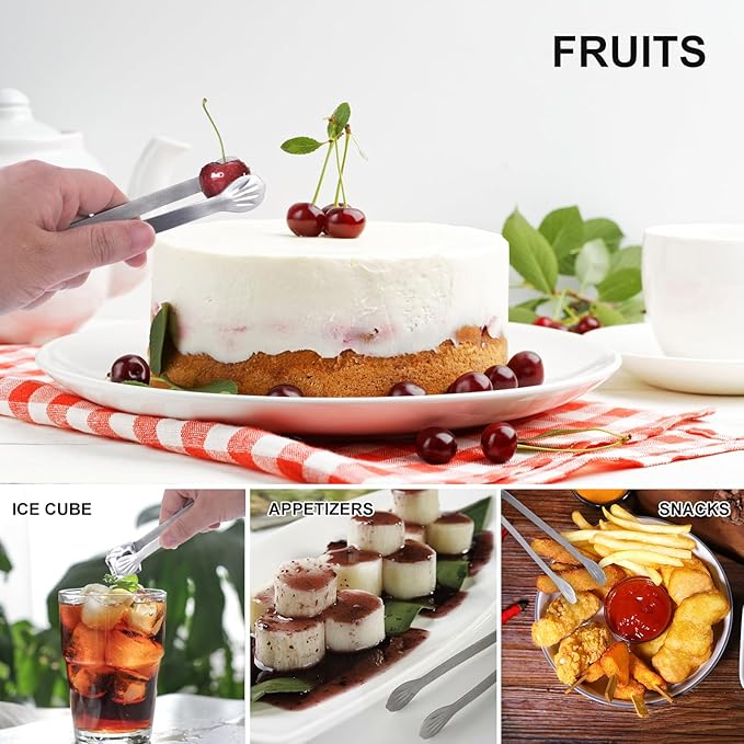 Serving Tongs Kitchen Tongs,Buffet Tongs, Stainless Steel Food Tong Serving Tong,small tongs12 Pack (5 Inch(12 pack))