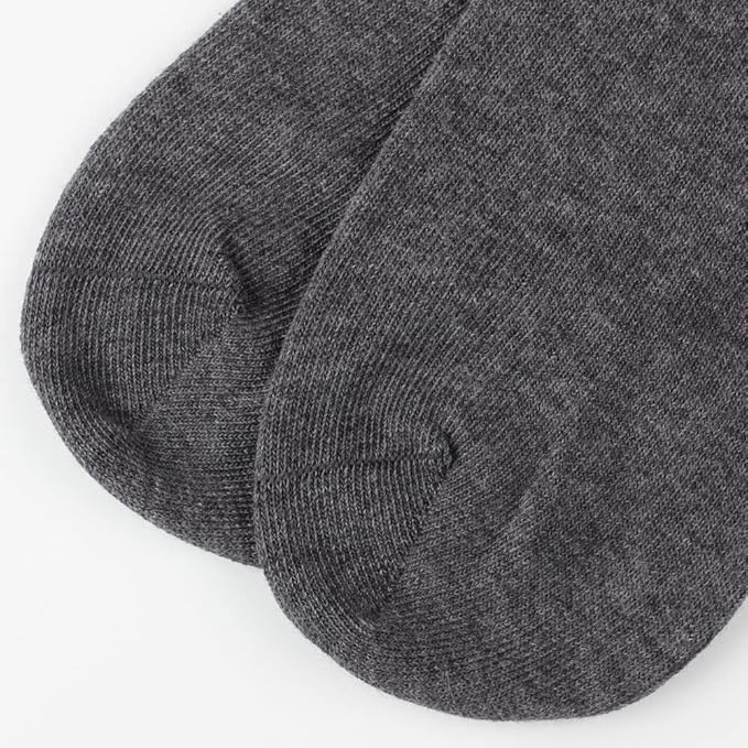 COTTON DAY Women's Soft Combed Cotton Dress Socks Seamless Toe Black White Gray Navy Blue Brown Beige