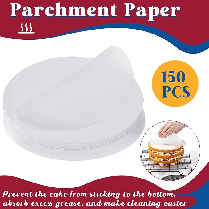 Pickmesh 3 Pcs 9inch Springform Pan with 150 Pcs Parchment Paper Nonstick Cheesecake Pan Mold with Removable Bottom for Cheesecake Cake, Black