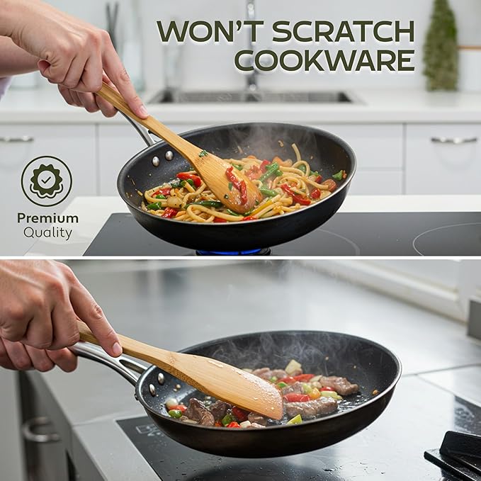 Harry Gifts for All Potter Fans Wooden Spoons for Cooking - 6-Piece Wooden Utensil Set with Spatulas & Spoons, Heat-Resistant, Eco-Friendly Kitchen Utensils for Non-Stick Cookware