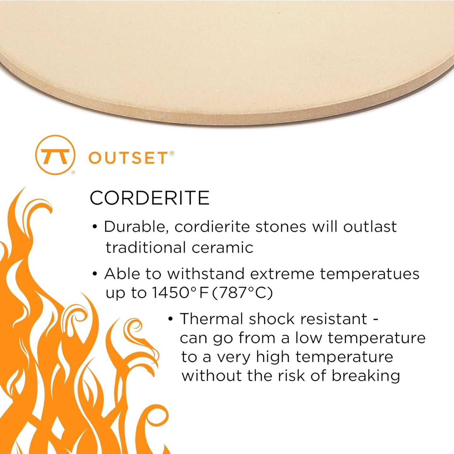 Outset 13 Inch Pizza Grill Stone, 13-Inch