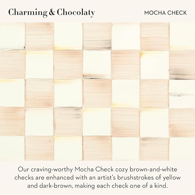 MACKENZIE-CHILDS Mocha Check Cat Dish