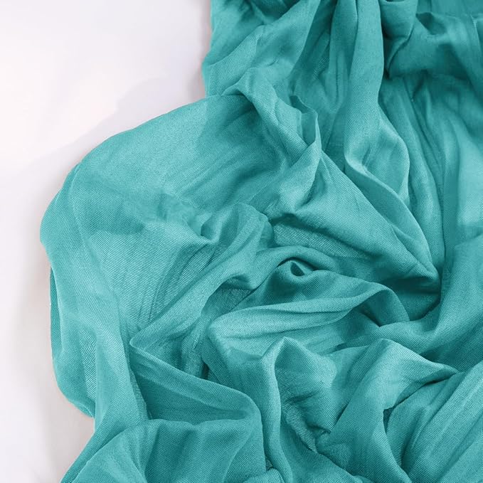 Teal Green Cheesecloth Table Runner Christmas Table Runner Boho Gauze 120 Inches Turquoise Cheese Cloth Table Decor for Xmas Holiday Season Parties Wedding Tea Party Decor