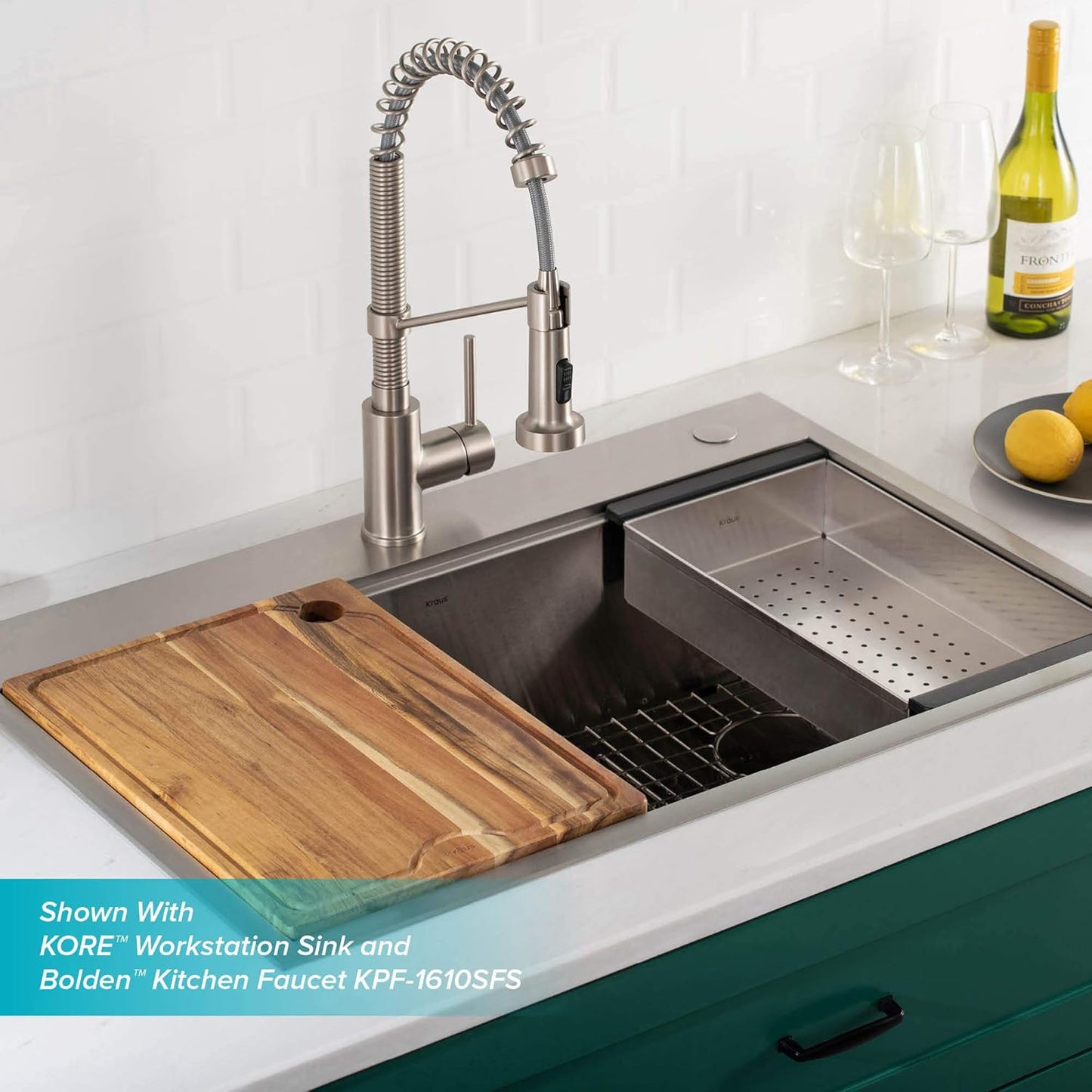 KRAUS Stainless Steel Colander for Workstation Kitchen Sink, CS-6