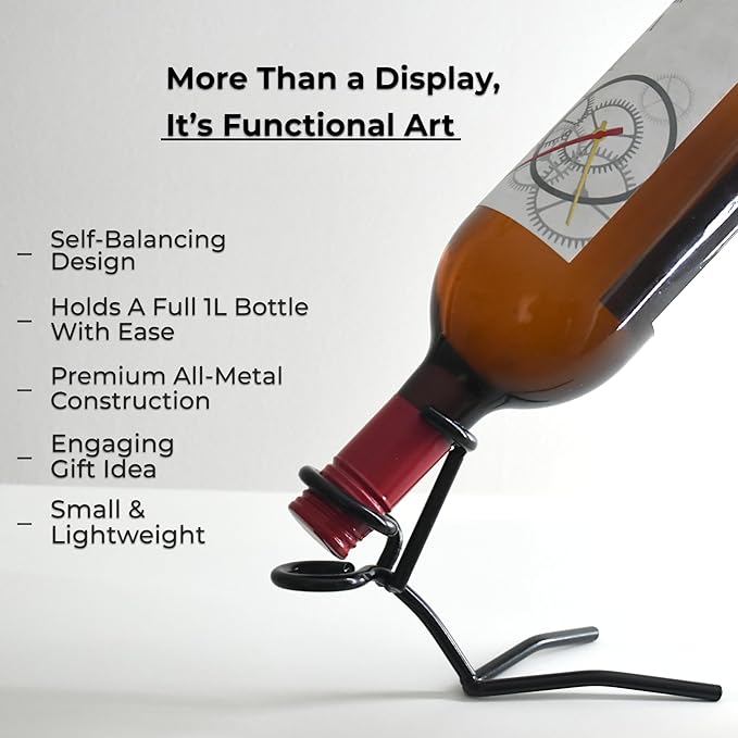 Fun Wine Bottle Stand, Metal Drinking Stickman Figure, Unique Wine Bottle Holder, Elegant Bottle Display