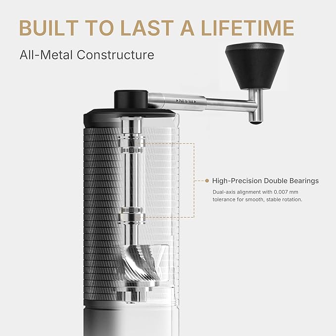 Timemore C5 ESP PRO Manual Coffee Grinder 50 Adjustable Settings, 42mm Stainless Steel Burr Hand Coffee Grinder with Fordable Handle, All Metal, for Espresso, French Press & Pour-over, 30g Capacity