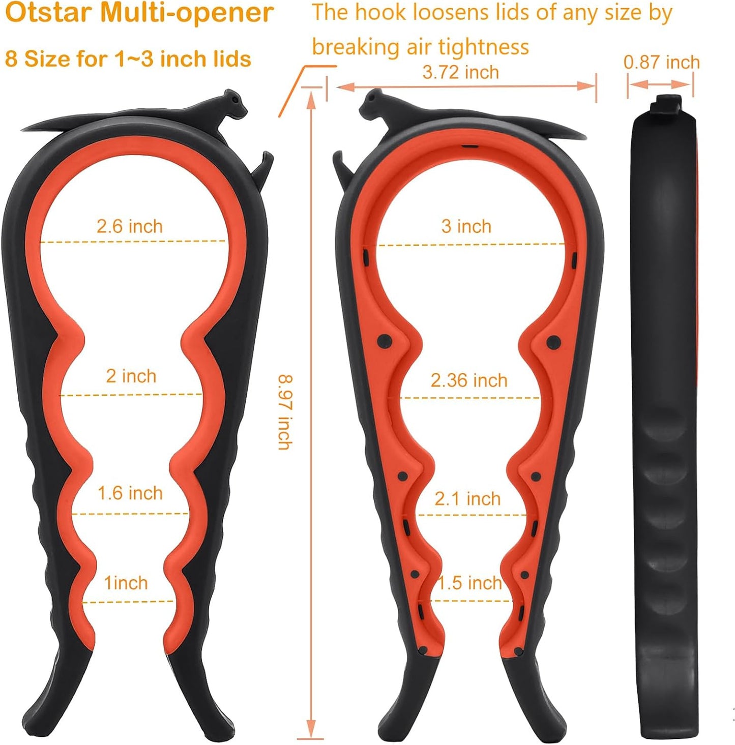 Latest Jar Opener and 5 in 1 Bottle Opener with Rubber Jar gripper Pad Ideal for Seniors with arthritis Weak Hands and Low Strength