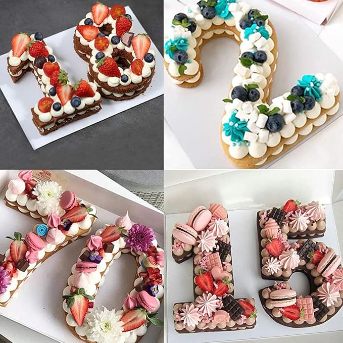 Ducodocu Silicone Cake Pans 3D Large Number Cake Mould Novelty Cake Tins DIY Baking Mold for Birthday Wedding Anniversary 10 inch Number of 7