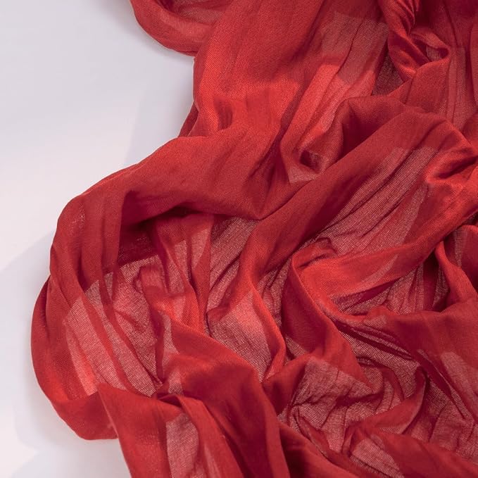 Red Cheesecloth Table Runner Christmas Table Runner Boho Gauze 120 Inches Red Cheese Cloth Table Decor for Xmas Holiday Season Parties Weddings Bridal Baby Shower Candlelight Dinner