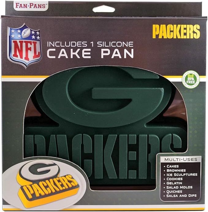 Masterpieces Game Day - FanPans NFL Green Bay Packers Team Logo Silicone Cake Pan - Dishwasher Safe