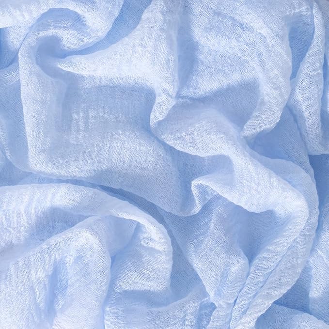Socomi 3pcs Blue Fall Thanksgiving Gauze Cheesecloth Table Runner 120 Inch Rustic Boho Cheese Cloth Runner for Wedding Party Baby Bridal Shower Centerpiece Decoration Holiday Home Decorations
