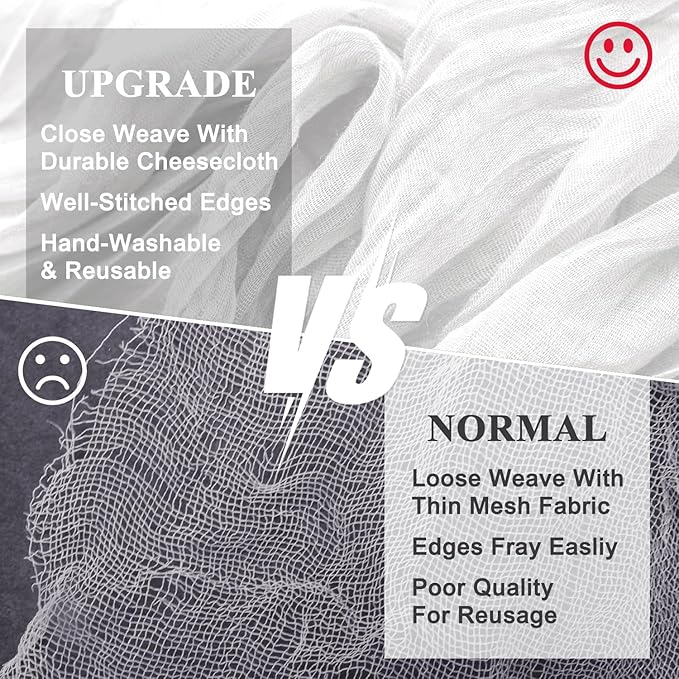 Wokceer Cheesecloth Table Runner 12Pack 10FT Ivory White Gauze Christmas Cheese Cloth Table Runner for Party Rustic Boho Sheer Thanksgiving Table Runners for Baby Bridal Shower Wedding Easter Table