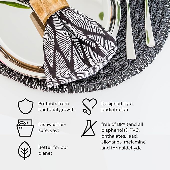 Ahimsa Stainless Steel Kids Plates, 9" Polished Non Divided Stainless Steel Plates, Pediatrician Designed & Non Toxic, Unbreakable, Dishwasher Safe, Single Classsic Silver