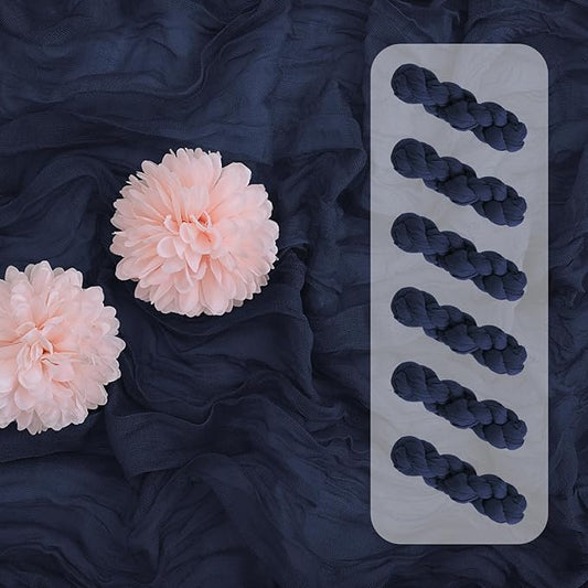 Aktor 6 Pack Navy Blue Cheesecloth Table Runner 10Ft Gauze Table Runner Boho Semi Sheer Cheese Cloth Fabric Runners for Wedding Birthday Baby Shower Party Table Decoration（Navy Blue）