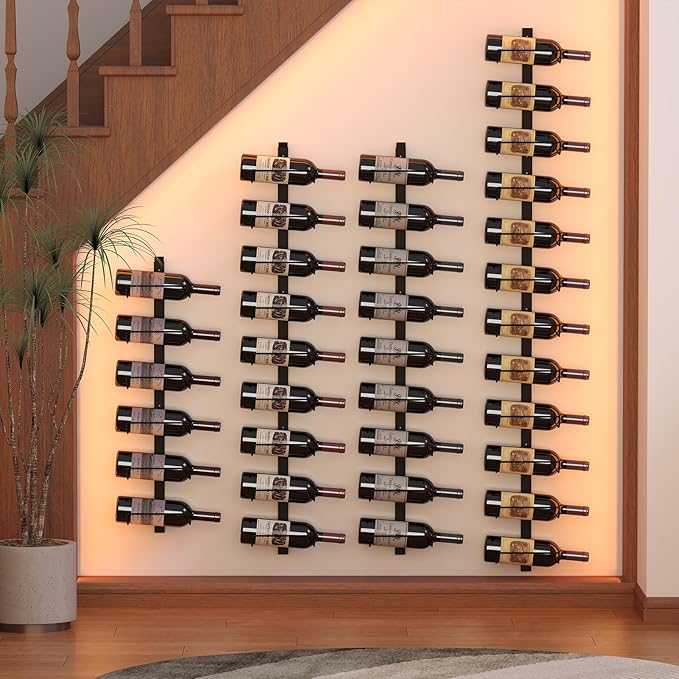 Sonyabecca 3 Pack 12 Bottle Wall Wine Rack?DIY Wine Rack Wall Mounted, Wall Mounted Wine Rack Display Holder Used as One or Four, for Kitchen, Dining Room, Bar, Wine Cellar