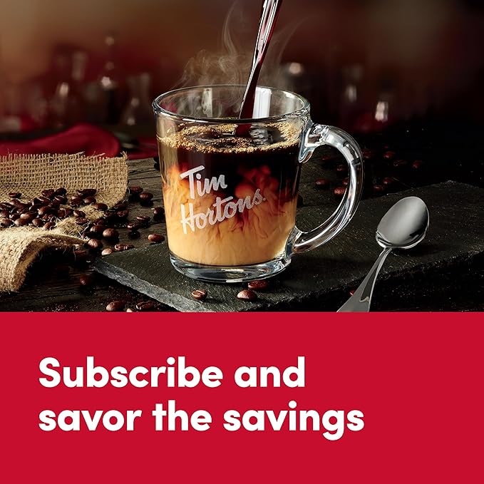 Tim Hortons Dark Roast Coffee, Single-Serve K-Cup Pods Compatible with Keurig Brewers, 32ct K-Cups,Red