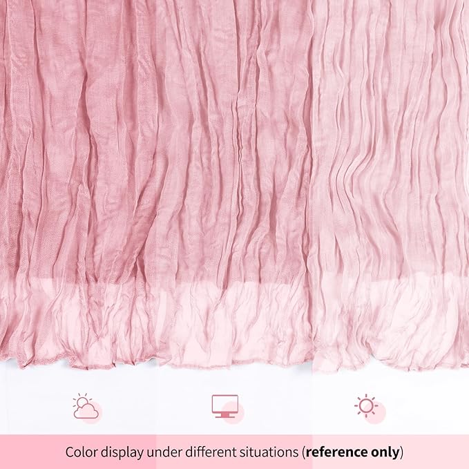 12 Pack Light Pink Cheesecloth Table Runner 17x108 Inch Semi Sheer Boho Gauze Cheese Cloth Fabric Table Runners, for Wedding Party Baby Shower Birthday Home Decor Garden Farmhouse