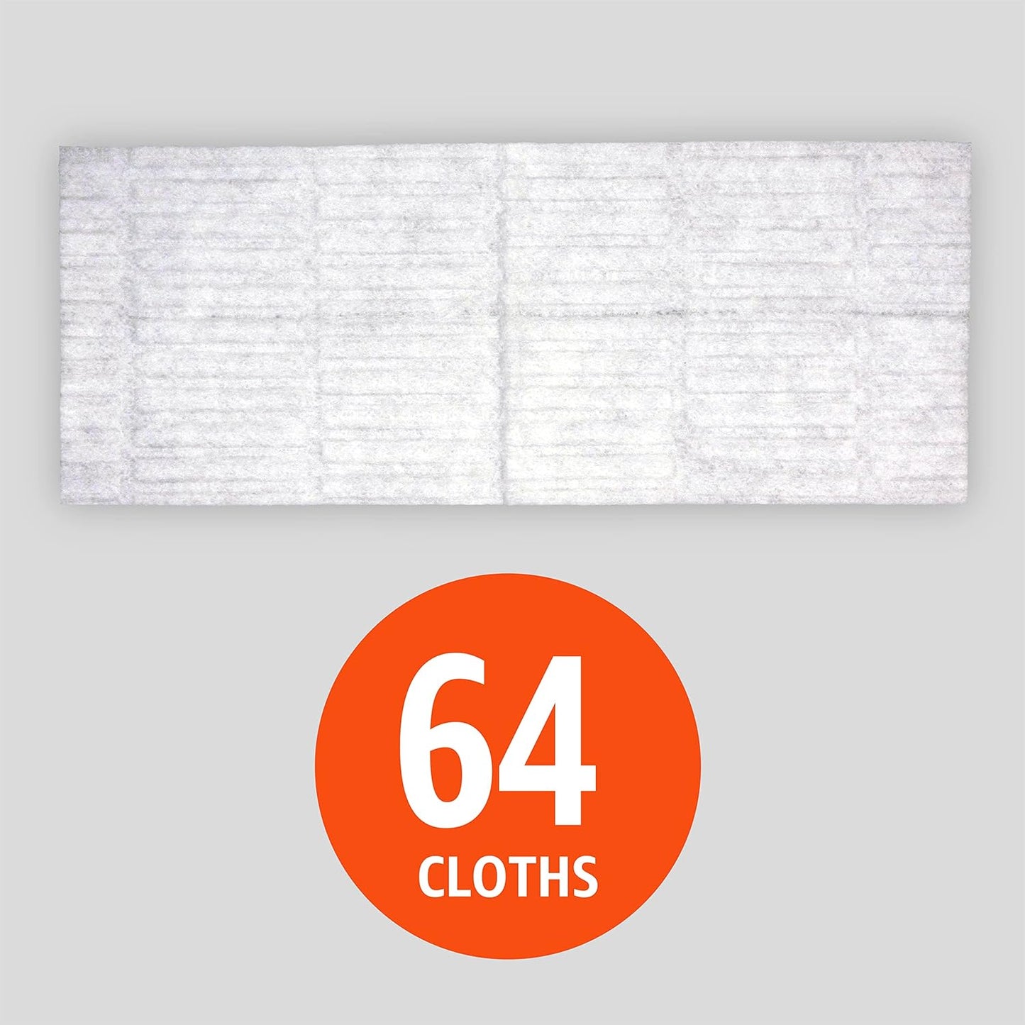 Amazon Basics Dry Floor Cloths to Clean Dust, Dirt, Pet Hair, 64 Count, Pack of 2