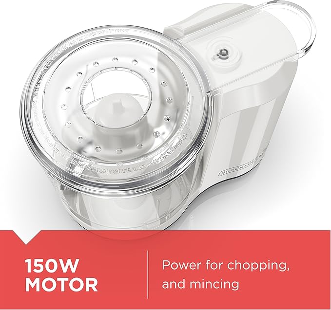 BLACK+DECKER HC150W 1.5-Cup Electric Food Chopper, White, 1.5_cup