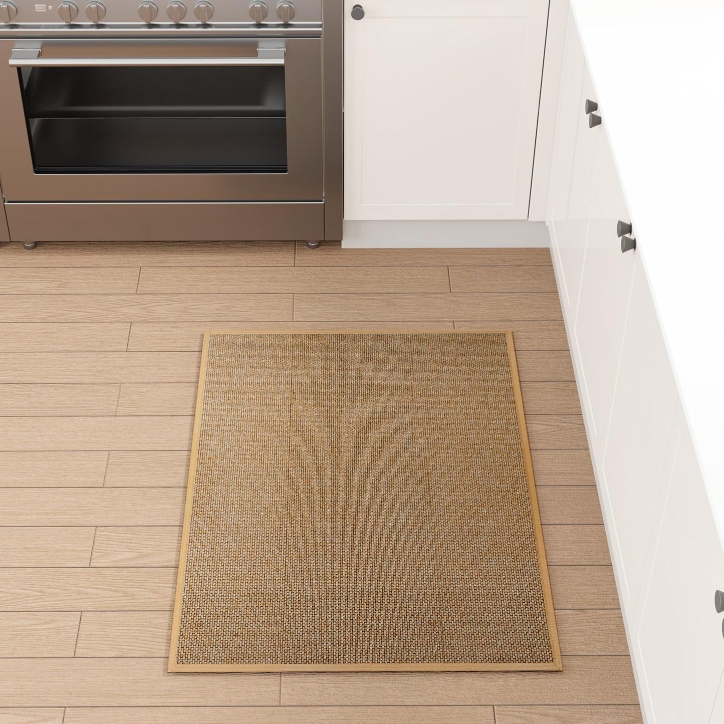 Kitchen Mat 1 PCS, Cushioned Non Slip Rugs for Kitchen Floor, Absorbent Runner Comfort Standing Mats Washable for Kitchen, Office, Home (Brown, 24"x36")