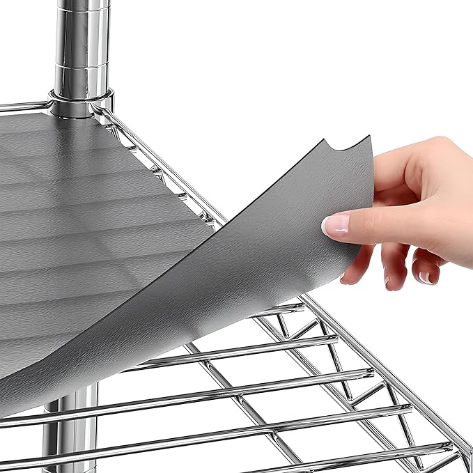 Sterling Shelf Liners for Wire Shelf System: Set of 5 in Graphite: 12 x 22 inch: Plastic Wire Shelving Mats