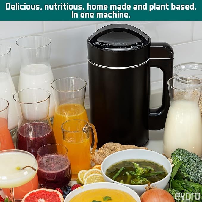 Nut Milk Maker Machine • 40oz • Make Delicious and Healthy Plant Milks In Minutes With Press Of A Button • Oat, Almond, Soy, Coconut, Cashew, Macadamia, Hemp and more • 6-in-1 Multi-Functional (also