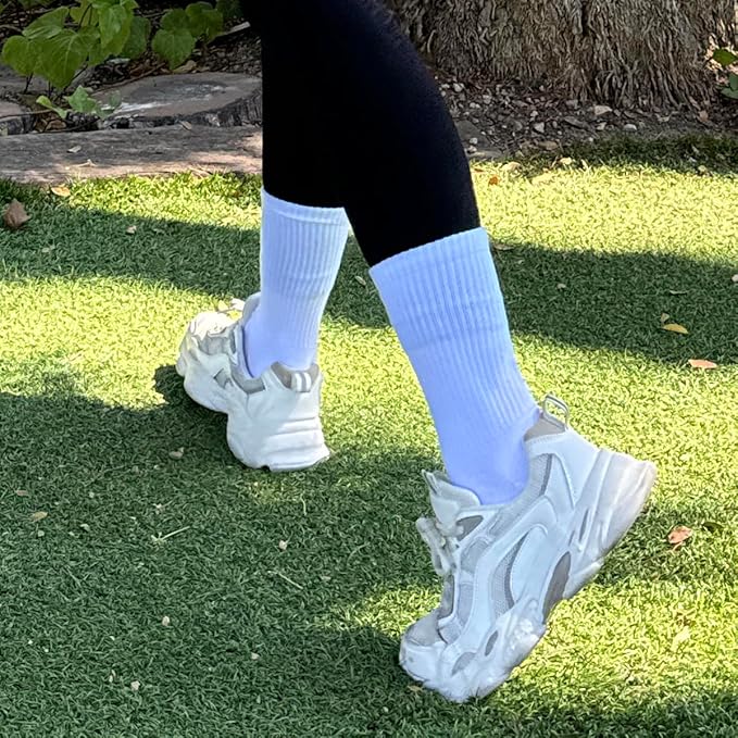 COTTON DAY Women's Soft Combed Cotton Dress Socks Seamless Toe Black White Gray Navy Blue Brown Beige