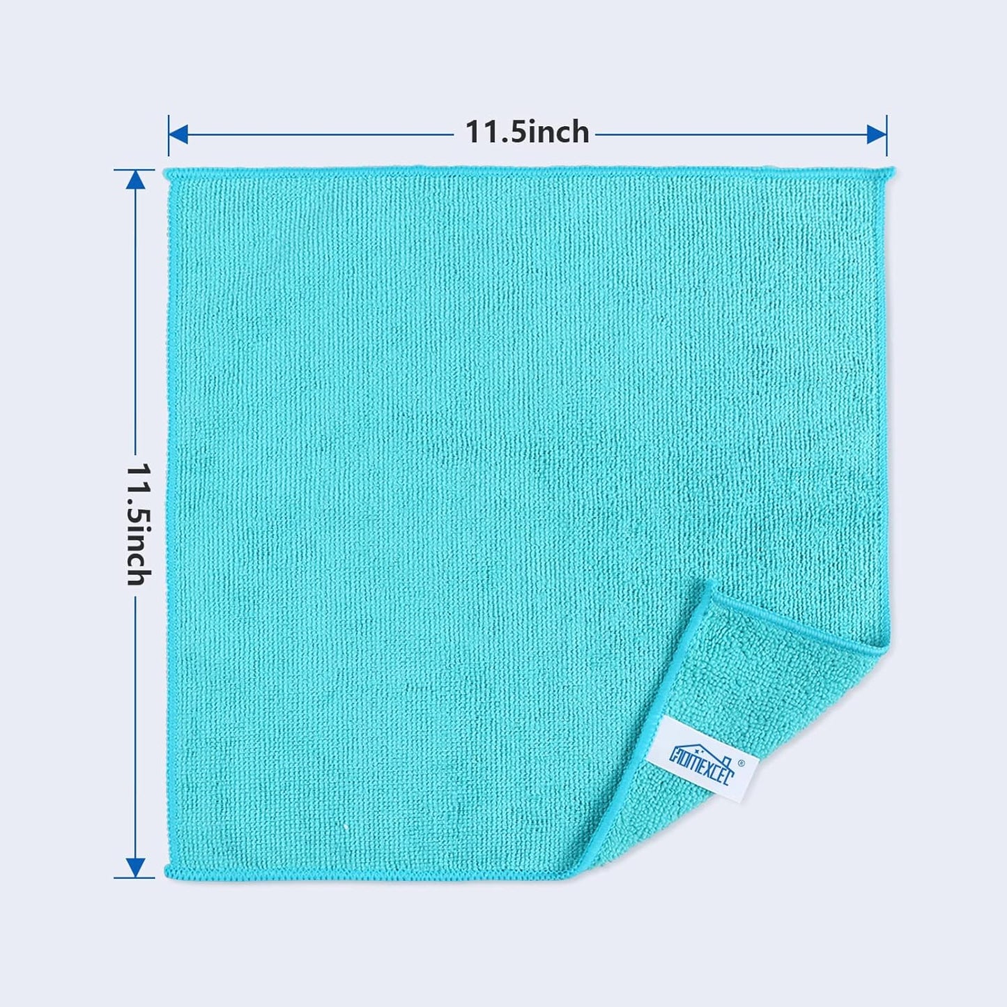 HOMEXCEL Microfiber Cleaning Cloth,100 Pack Cleaning Rags, Cleaning Towels with 4 Color Assorted, 11.5"X11.5" Shop Towels (Green/Blue/Yellow/Pink)