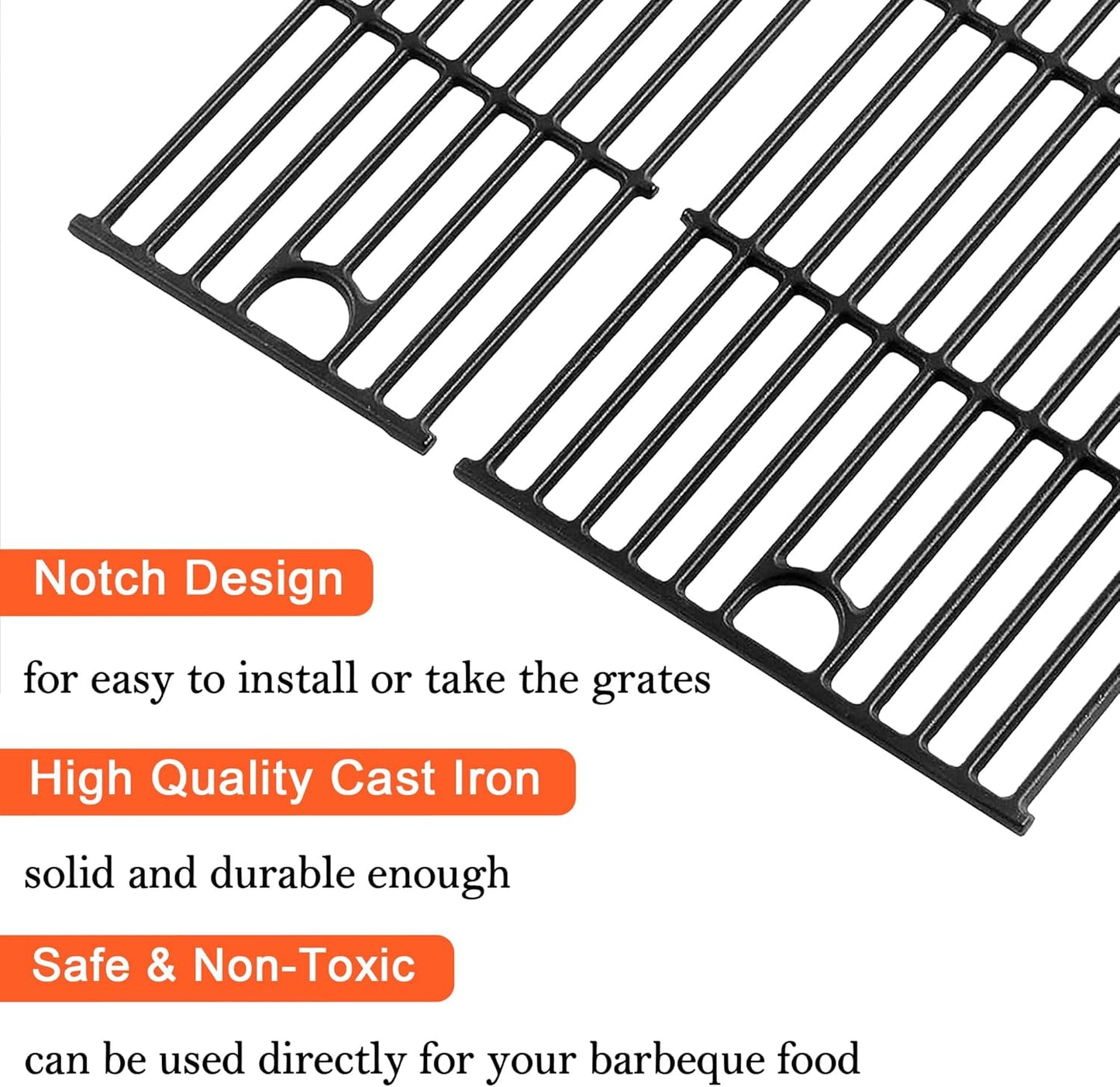 17" Grill Part Kit for Charbroil Performance 6 Burner 463228622 463229021 463229521 463229521B 463284422, Grill Grates/Heat Plates/Burners/Adjustable Crossover Tube/Ignition for Charbroil Grills