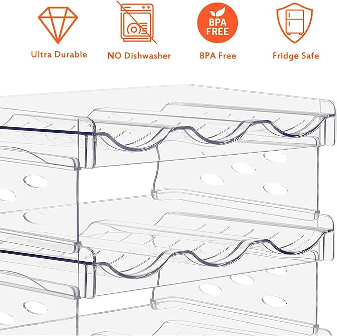 Stackable Wine Rack,Wine Bottle Holder for Inside Cabinet,for Pantry,Refrigerator,Countertop Organization-4 Tiers for 12 Bottles