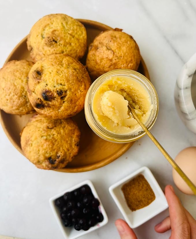 Spring Sunrise Organic Brown Ghee - Grass Fed Clarified Butter - Keto & Paleo Friendly, Lactose & Gluten Free Cooking Oil with High Smoke Point - 8 oz Jar