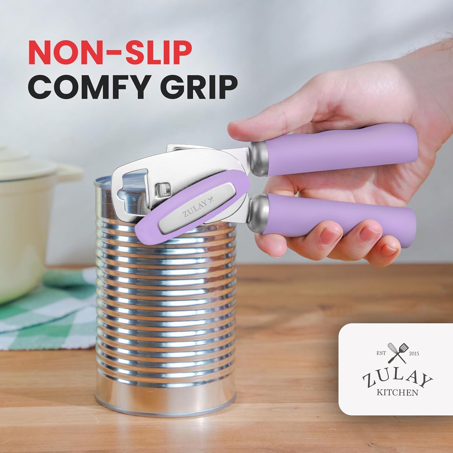 Zulay Kitchen Manual Can Opener with Bottle Opener with Turn Knob