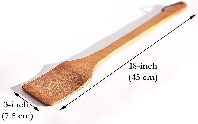 ECOSALL 18" Large Wooden Spoon and Long Wooden Stir Paddle Bundle. Heavy Duty Wooden Spoons For Cooking In Big Pots - Brewing, Canning, Crawfish Boil, Stirring & Mixing.