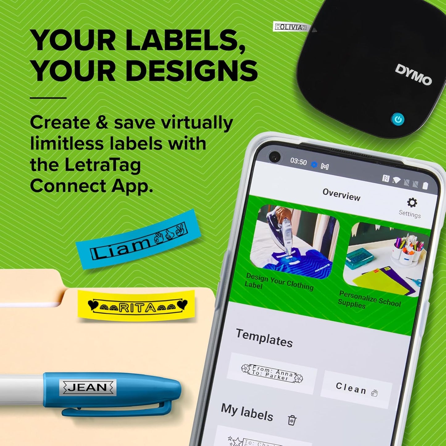 DYMO LetraTag 200B Bluetooth Label Maker Value Pack | Compact Label Printer | Connects Through Bluetooth Wireless Technology to iOS and Android | Includes 3 Assorted Label Tapes