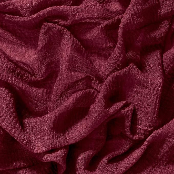 Socomi Burgundy Gauze Cheesecloth Table Runner 120 Inch Rustic Boho Cheese Cloth Runner for Wedding Party Baby Bridal Shower Centerpiece Decoration Holiday Home Decorations
