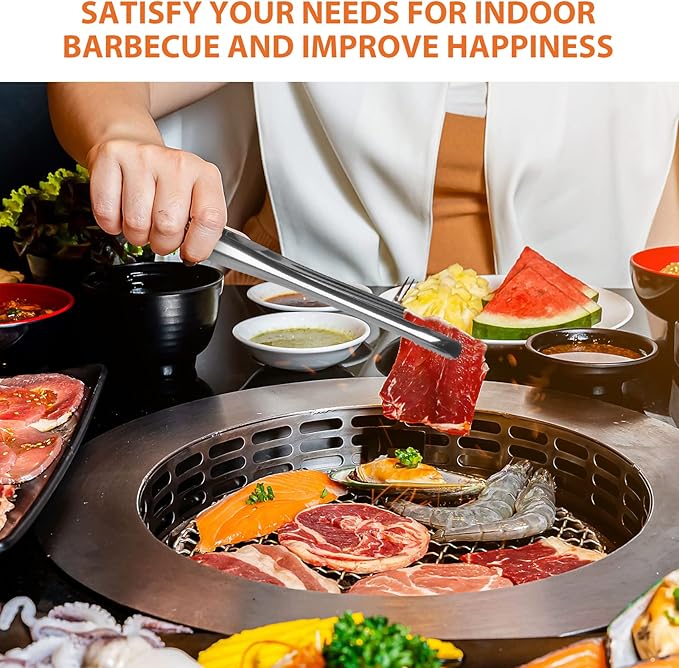 8 Pack Kitchen Tongs, Stainless Steel Serving Tongs with Non-Slip Tips for Cooking，Easily Control Kitchen Tweezer, Multi-Purpose Korean Tong for Baking, Food Plating, BBQ (7 Inch)