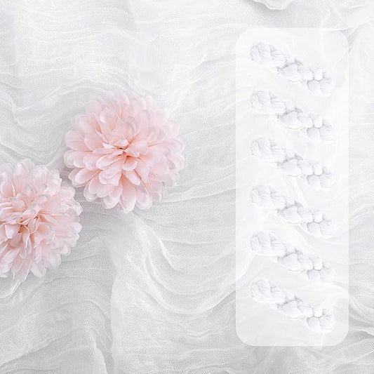 Aktor 6 Pack White Cheesecloth Table Runner 10Ft Gauze Table Runner Boho Semi Sheer Cheese Cloth Fabric Runners for Wedding Birthday Baby Shower Party Table Decoration（White）