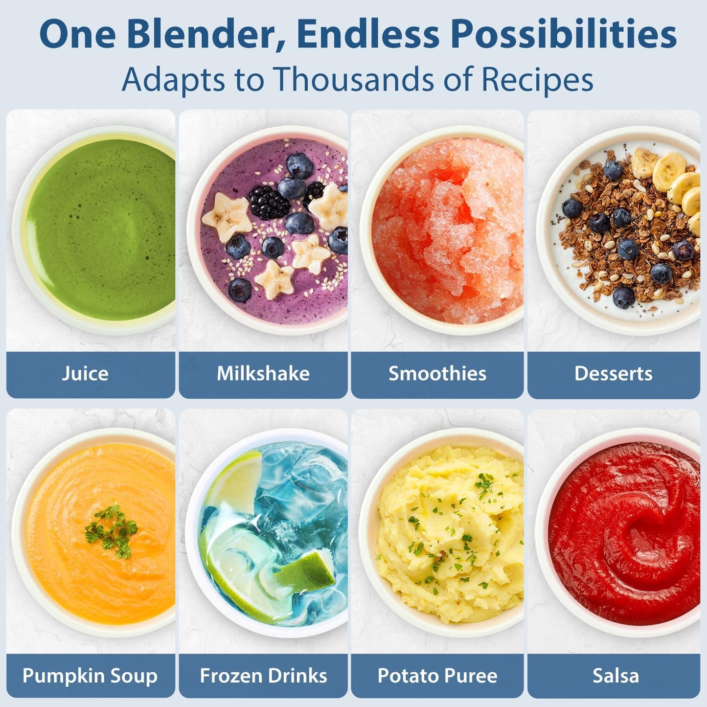 Aeitto Blenders for Kitchen with 68Oz. Large Capacity, 1800W Max Power Smoothie blender, 3 Preset Programs & 7 Speeds, Professional Countertop Blender for Smoothies, Ice Crush, Frozen Drinks, Black