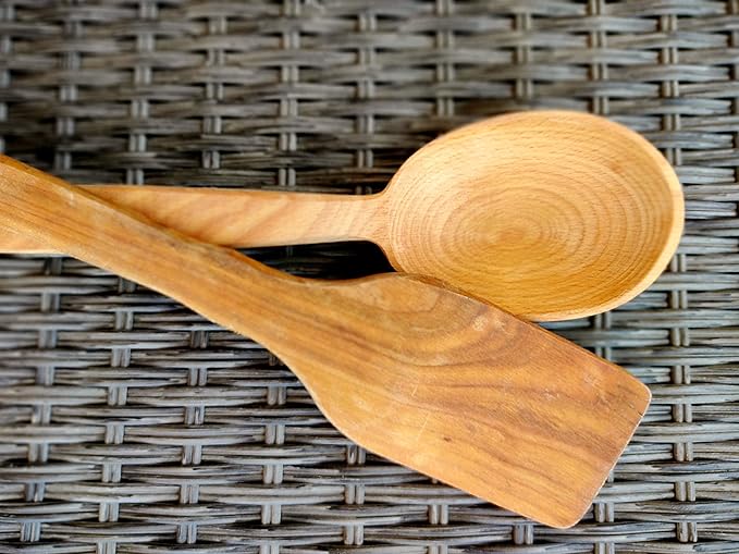 ECOSALL 18" Large Wooden Spoon and Long Wooden Stir Paddle Bundle. Heavy Duty Wooden Spoons For Cooking In Big Pots - Brewing, Canning, Crawfish Boil, Stirring & Mixing.