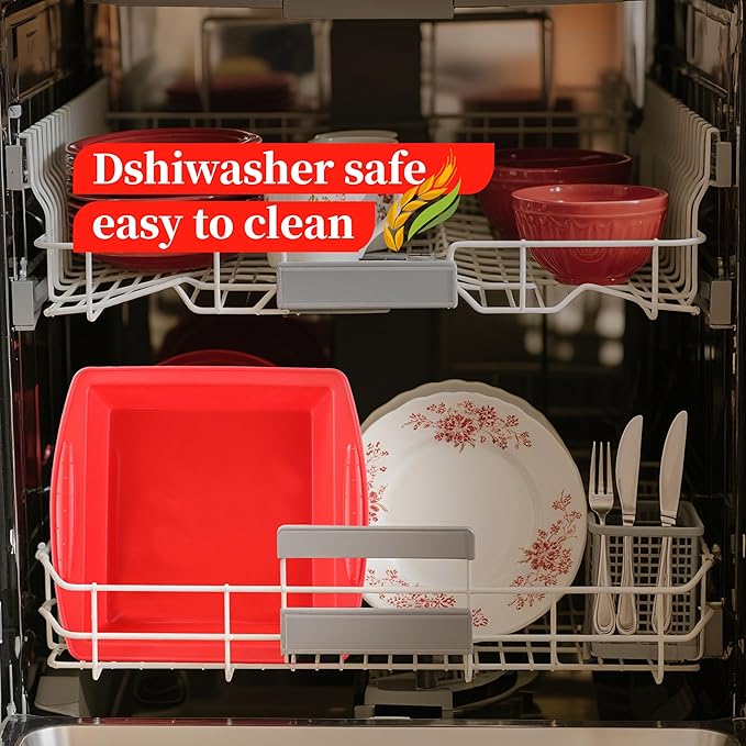 Silicone Square Brownie Pan 2 Pack, 8x8 Baking Pan for Brownies, Cakes, Bread, Pie & Lasagna – BPA Free, Heat Resistant, Flexible Silicone baking mold, Oven, Microwave, Dishwasher Safe